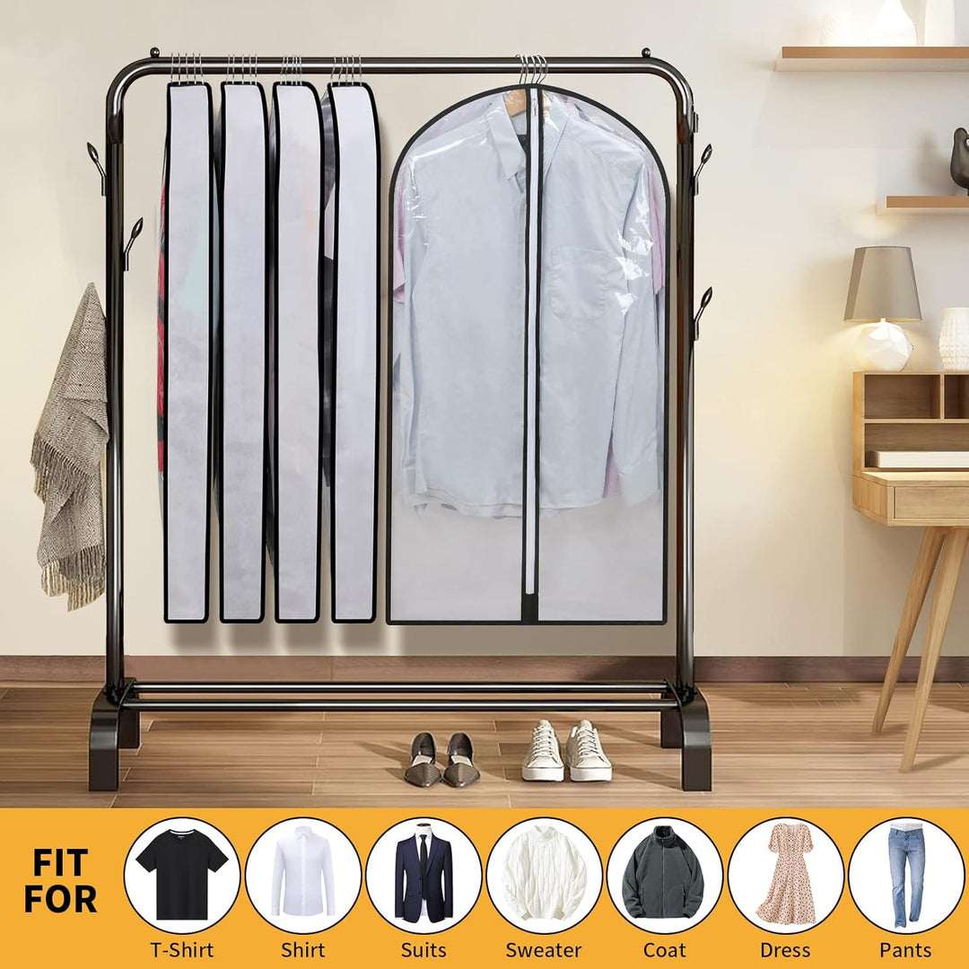Closet accessory: 24 clear PEVA garment bags to keep clothes organized & visible.