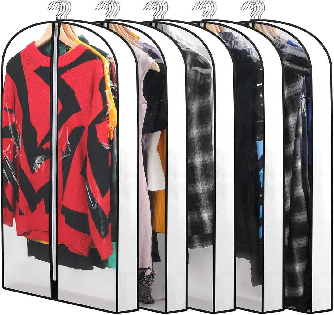 Large quantity 24 clear PEVA clothing bags. Essential for seasonal clothes storage.