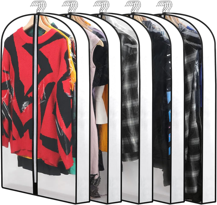 Large quantity 24 clear PEVA clothing bags. Essential for seasonal clothes storage.