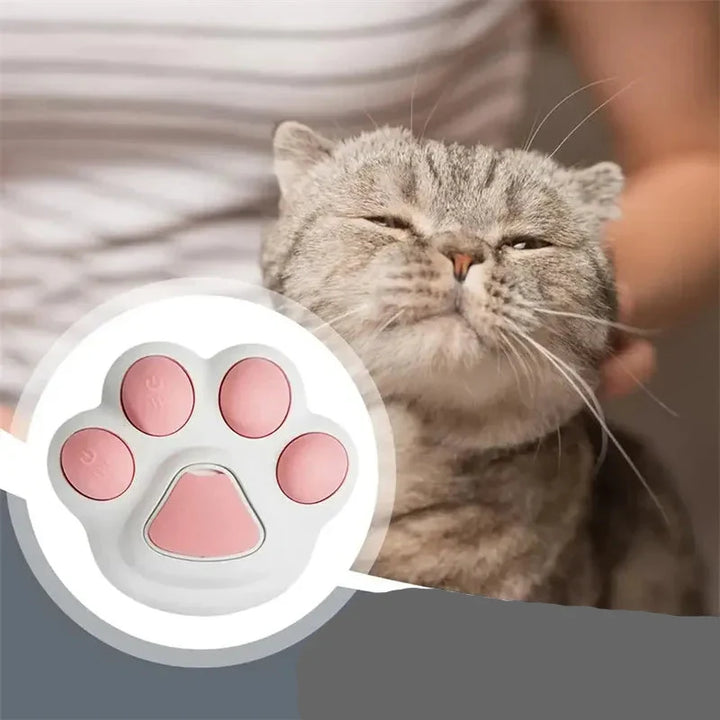 Gentle electric pet massager brush with mist spray for stress-free dog & cat care and coat shine.