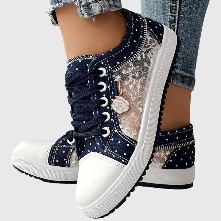 Women's casual orthopedic sneakers, grey, designed for foot pain relief & supportive comfort.