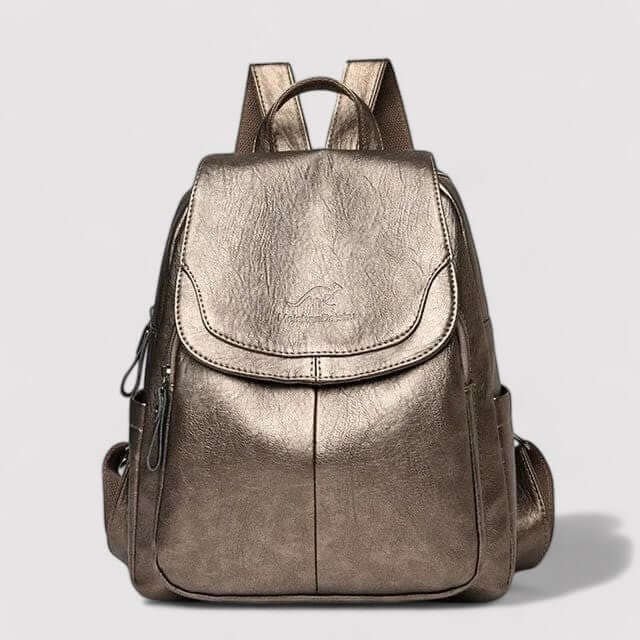 Anti-Theft Leather Backpack