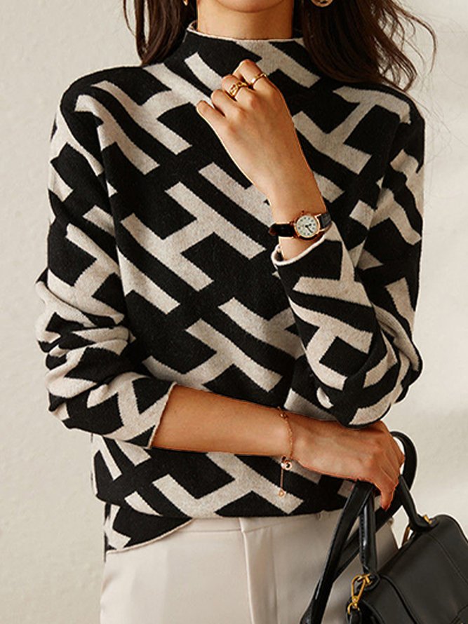 Cozy women's elegant turtleneck sweater, a long-sleeve knit essential for comfortable winter style.