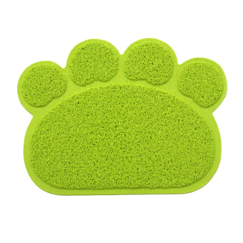 Adorable paw print pet mat, a must-have cat supply for reducing litter mess. Keeps floors spotless & pets happy.