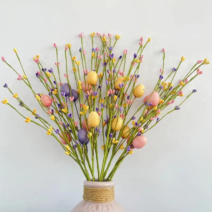 Festive Easter branches with cheerful colored eggs, bringing a joyful spring touch to any home decor.