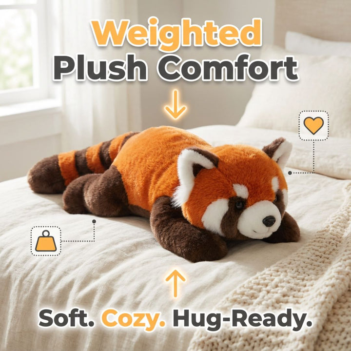 Red panda long animal comfort pillow, perfect for cozy nights.