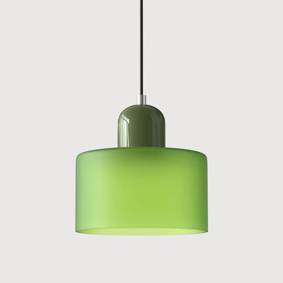 Adjustable retro pendant light, glass diffuser, perfect for cozy illumination.