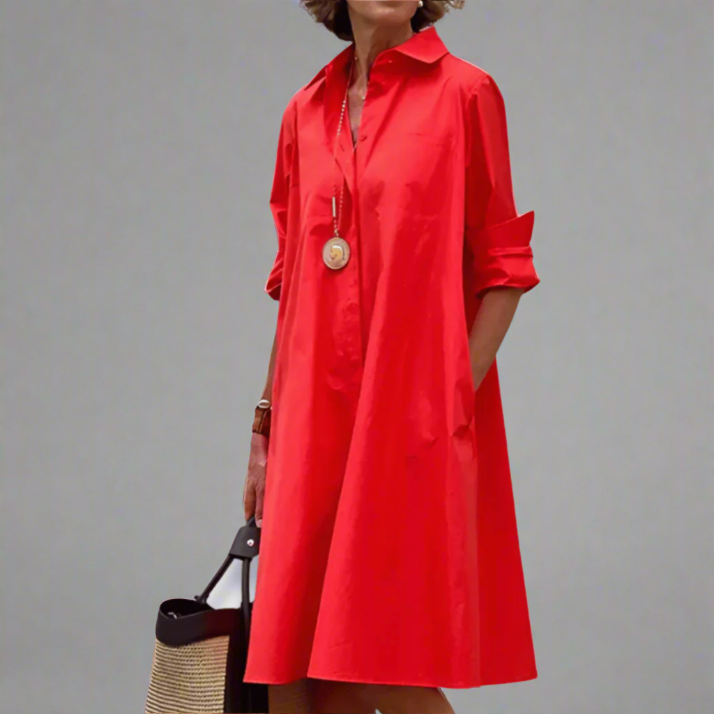 Women's elegant polo dress for spring. Comfortable, short-sleeve design, perfect for casual or chic daily wear.