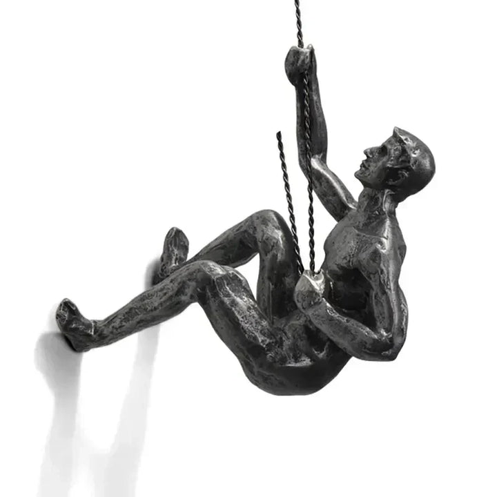 Modern abstract climbing figures, a striking wall sculpture set for contemporary homes.