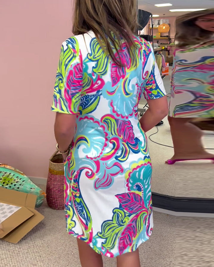 Floral printed Nadia midi dress for women, offering a relaxed fit & effortless summer style.