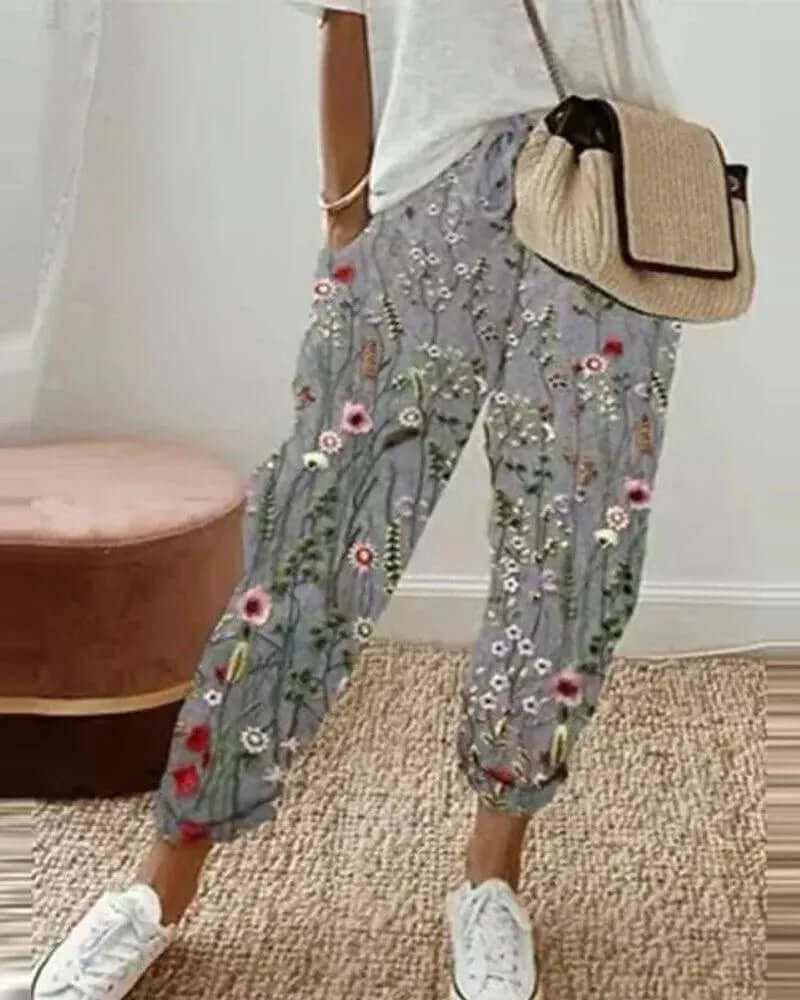 Women's Striped Casual Trousers