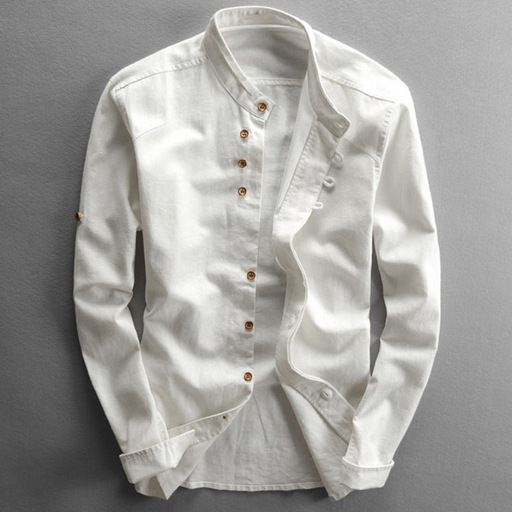 Comfortable long-sleeve women's blouse in elegant Japanese style, ideal for versatile fashion, casual, or work wear.