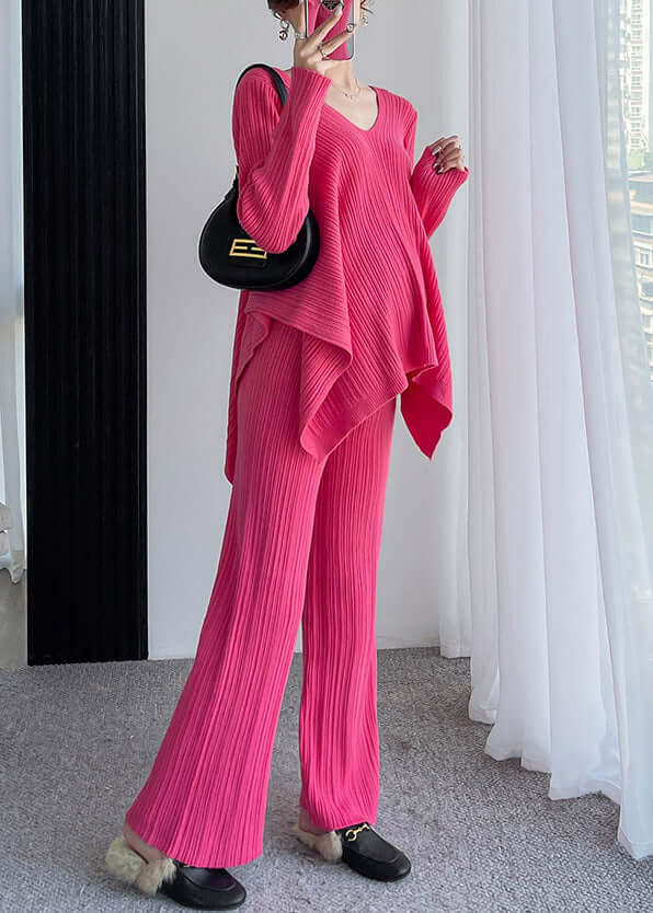 Women's Two-Piece Set with V-Neck