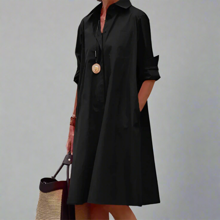 Soft, comfortable women's polo dress. Versatile spring/summer style, ideal for effortless daily fashion.