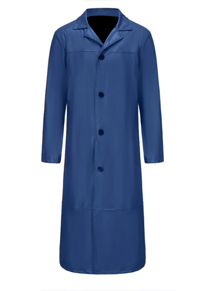 Chic men's long overcoat, classic style, epitomizing timeless elegance for men's fashion.