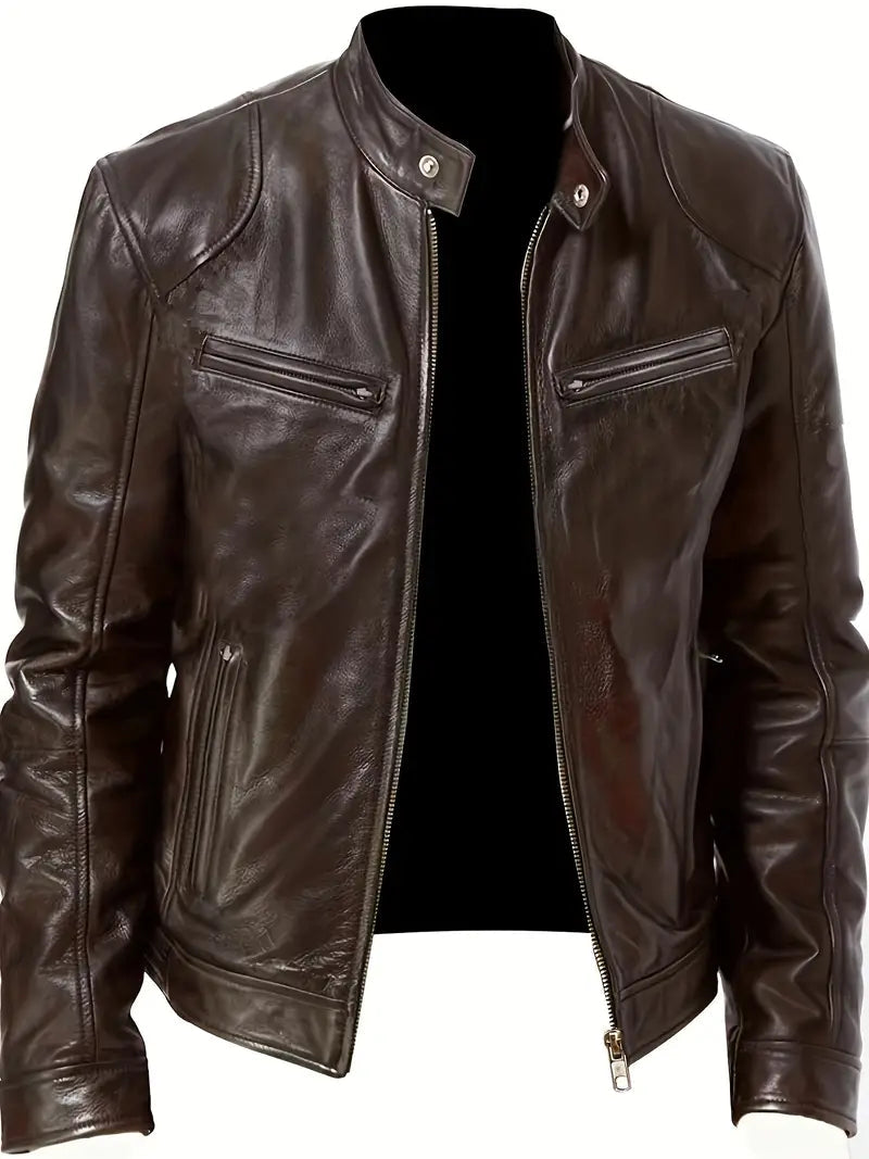Stylish men's racer jacket, slim fit design for versatile modern menswear.