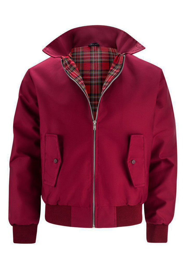 Men's stylish plaid bomber jacket, a classic piece for year-round casual fashion.
