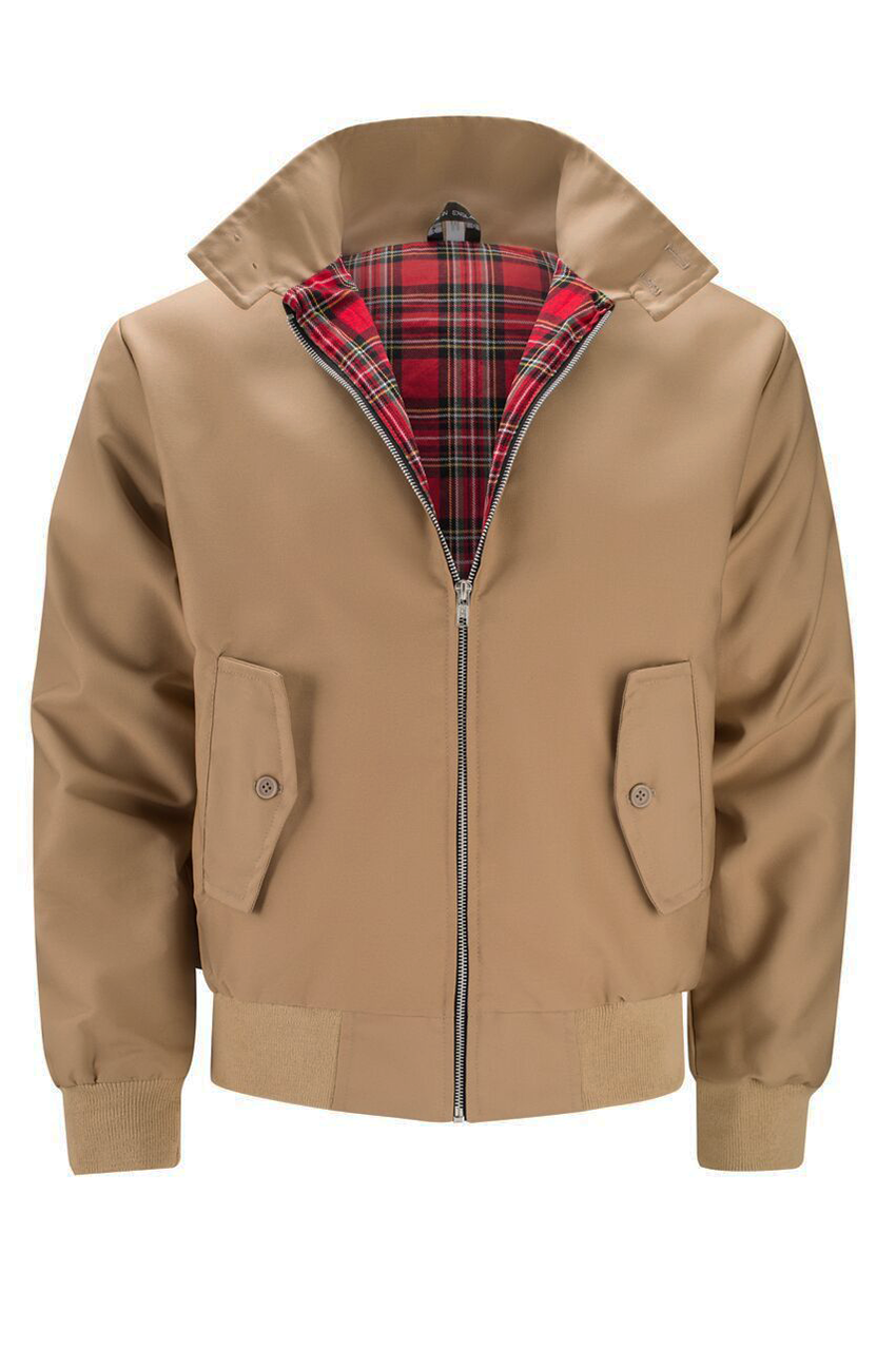 Everyday men's plaid jacket, a classic Harrington style for versatile fashion.