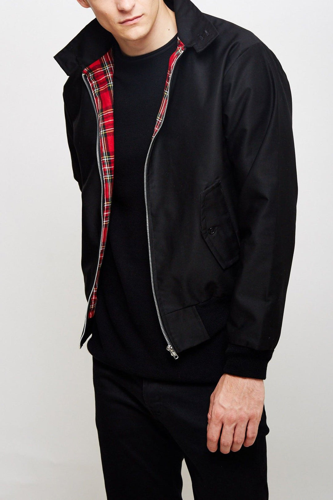 Men's spring jacket: a classic plaid Harrington design for effortless style.