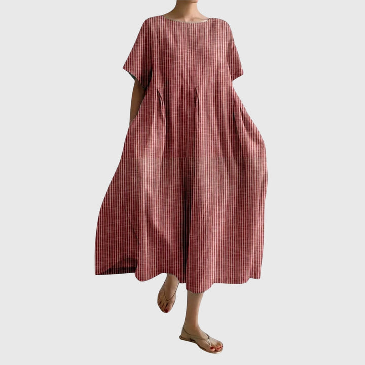 Women's effortless striped long casual maxi dress. Perfect for summer, spring, and everyday comfortable wear.
