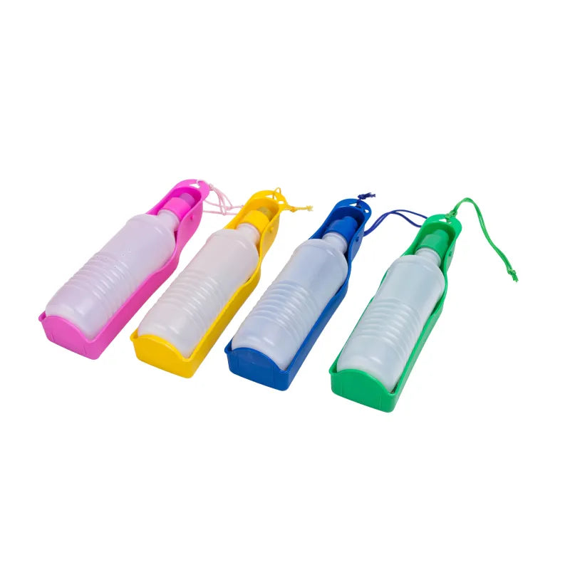 Keep your dog hydrated anywhere with this convenient portable water bottle and travel bowl.