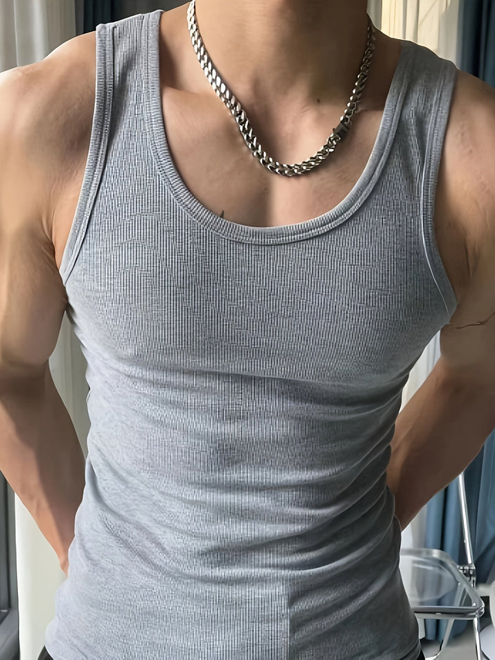 Men's athletic workout tank top, lightweight & breathable for peak performance.