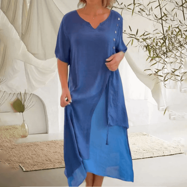 Elegant Maxi Dress - Two-Tone
