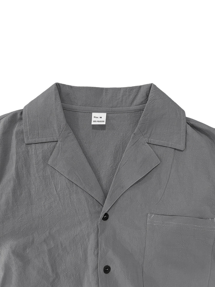 Soft, breathable men's linen set, offering ultimate comfort for warm weather. Short sleeve shirt & shorts.