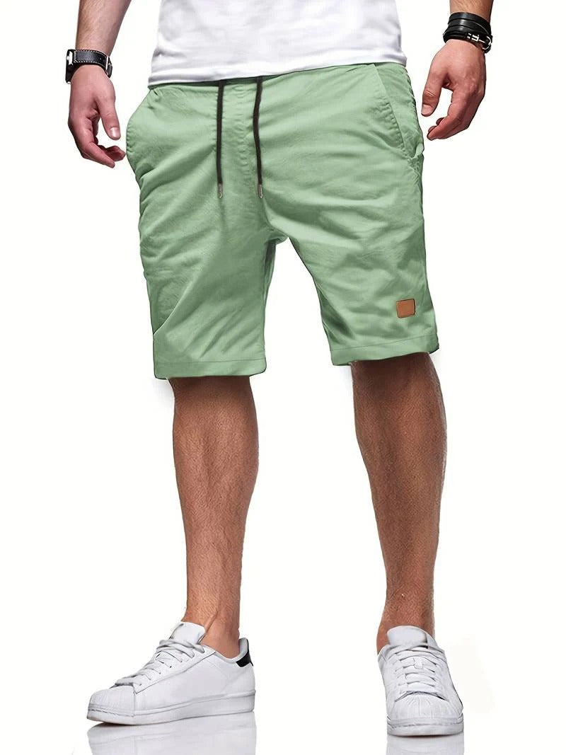 New men's casual drawstring shorts, comfortable & stylish for summer & active wear.