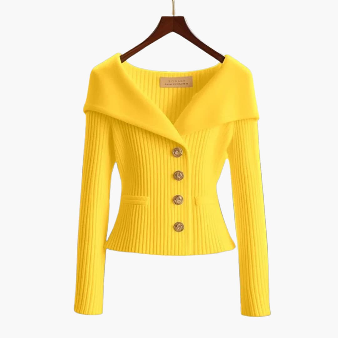 Comfortable women's ribbed cardigan with buttons, ideal for fall fashion & winter layering. Stylish everyday wear.