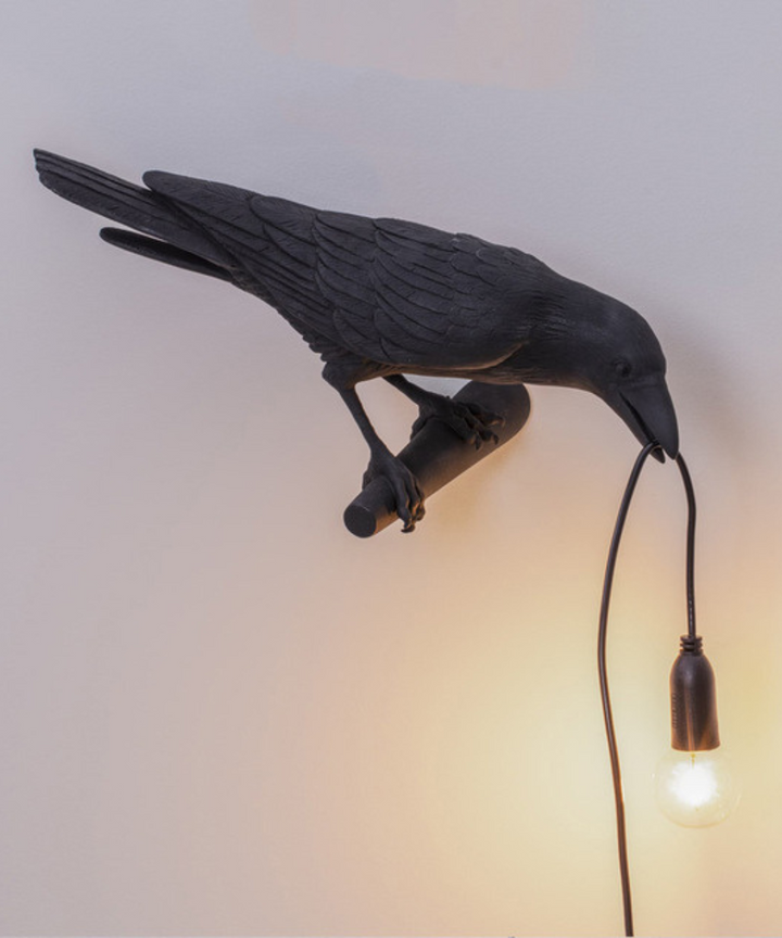 Decorative crow table lamp, provides artistic lighting and a unique focal point for any room.