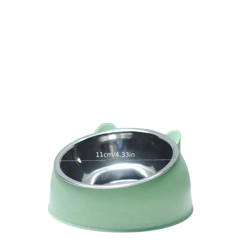 Stylish elevated pet bowl for cats, designed for healthy eating posture.