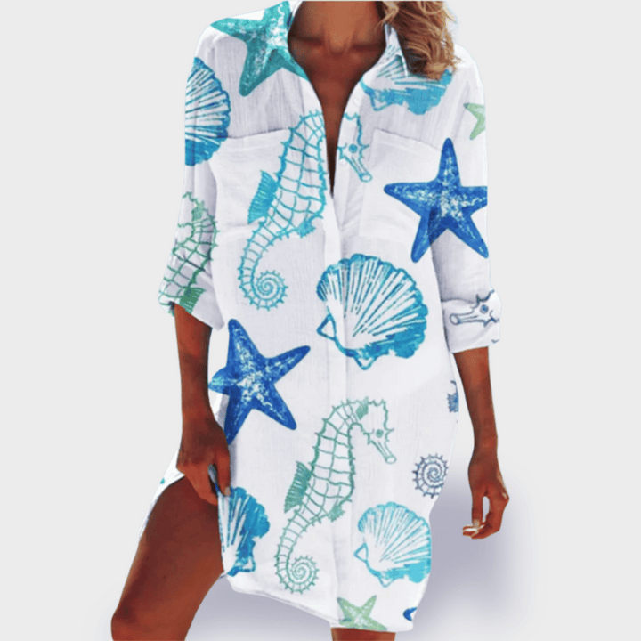 Lightweight vibrant midi dress for women, perfect casual wear for summer vacations.