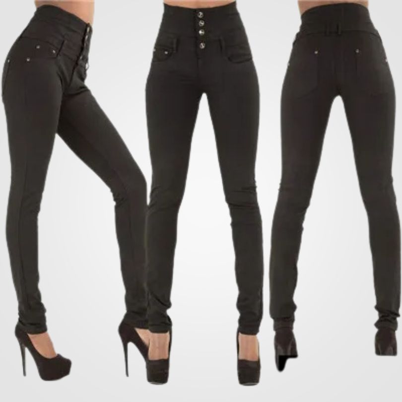 Flattering high waist jeans for women, offering comfortable everyday wear and versatile casual style.