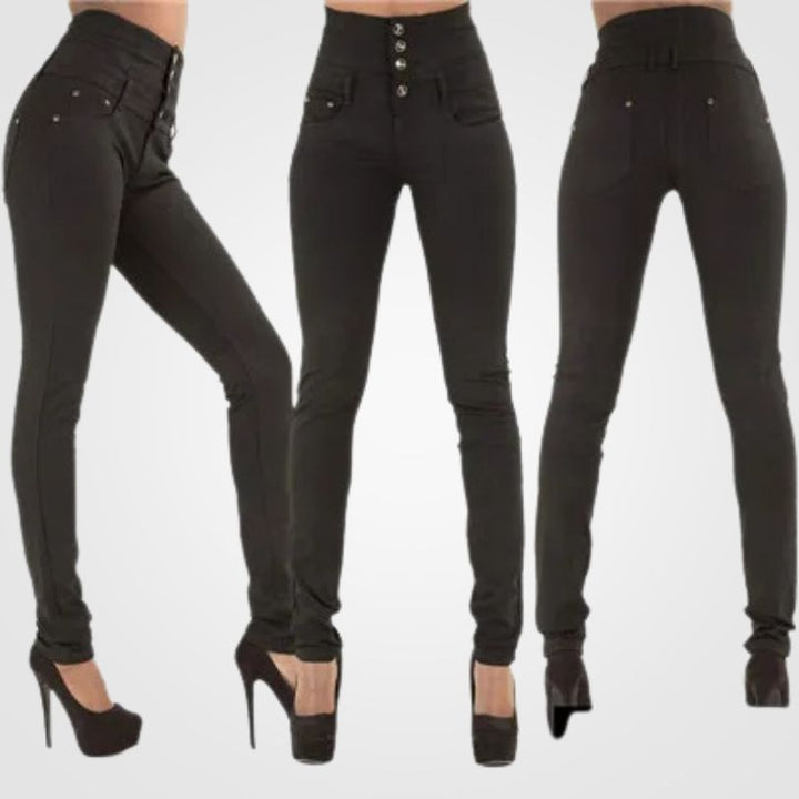 Flattering high waist jeans for women, offering comfortable everyday wear and versatile casual style.