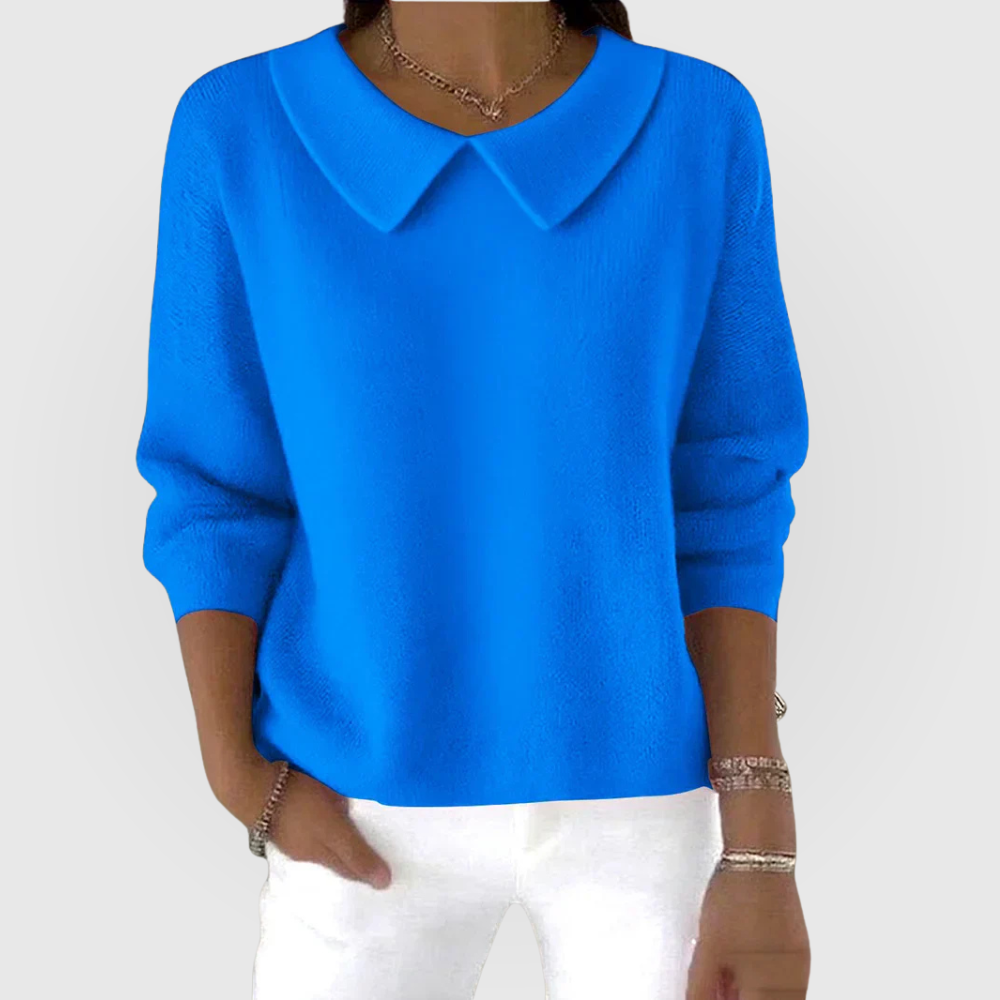 Elegant green women's jumper, soft feel, relaxed fit for seasonless fashion and casual wear.