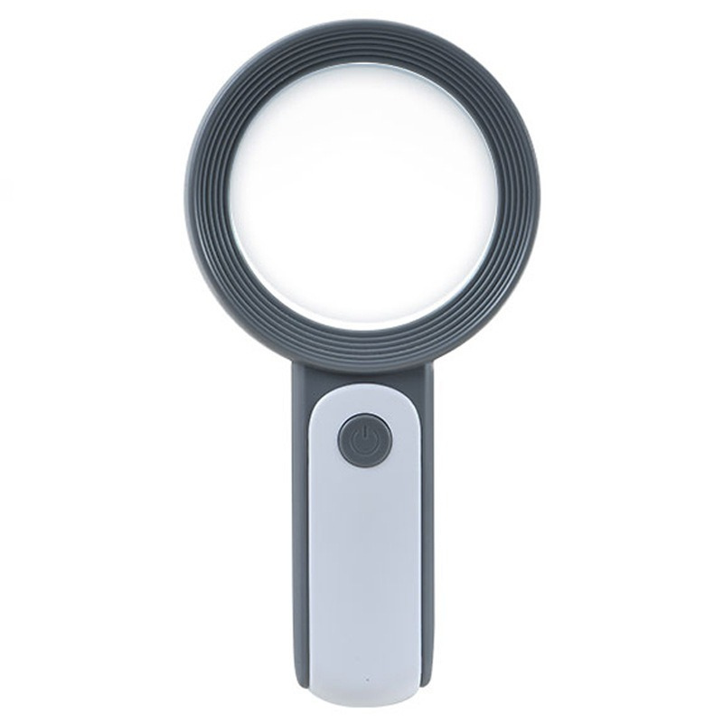Portable LED magnifier, ideal reading aid for seniors & low vision, with adjustable light for hobbies.