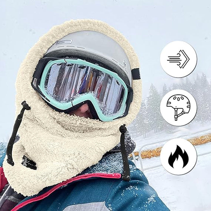 Multifunctional unisex winter hat: balaclava, neck warmer & beanie for cold weather sports & hiking.