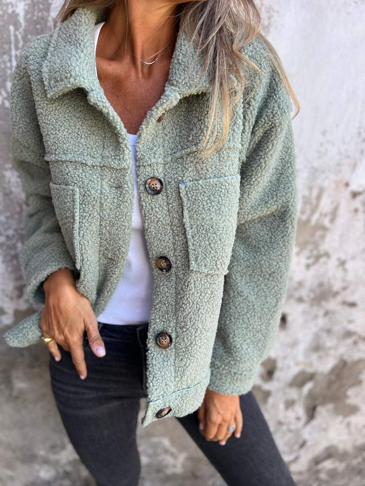 Women's cosy jacket. Stylish, comfortable, relaxed fit outerwear, perfect hip-length layering for casual wear.