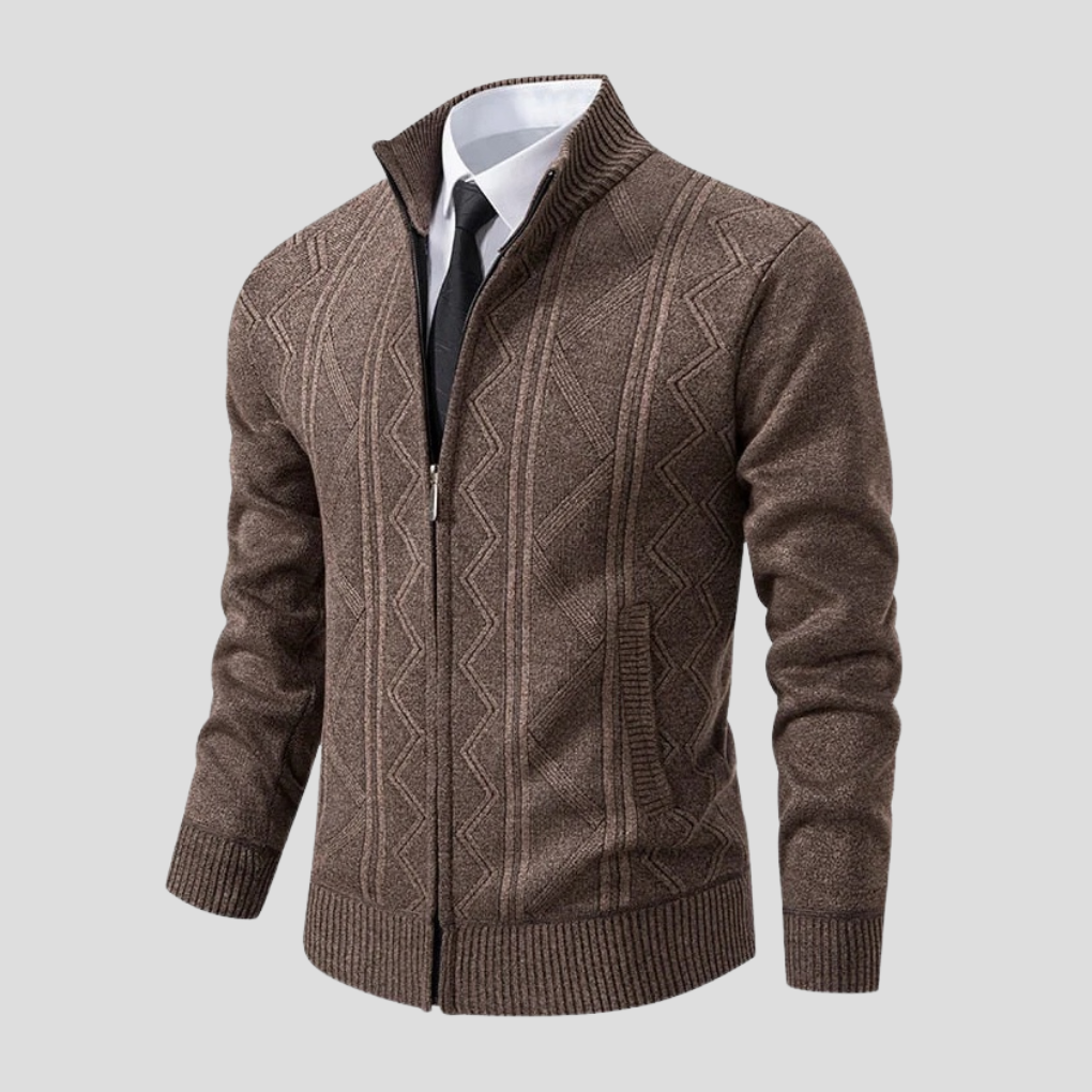 Men's open front knit cardigan for versatile layering. Comfortable long sleeve casual outerwear for autumn & winter.