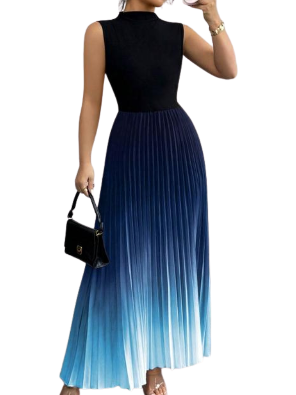 Women's elegant ombre formal dress. Sleeveless maxi gown, perfect for parties, cocktail events & year-round fashion.