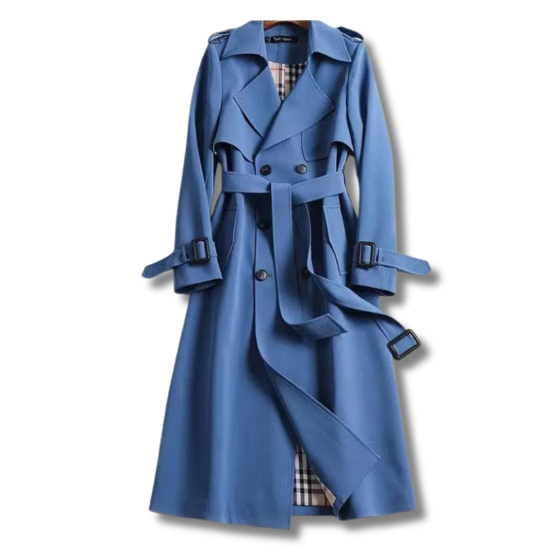 Stylish women's outerwear: a classic belted trench coat for spring and autumn elegance.