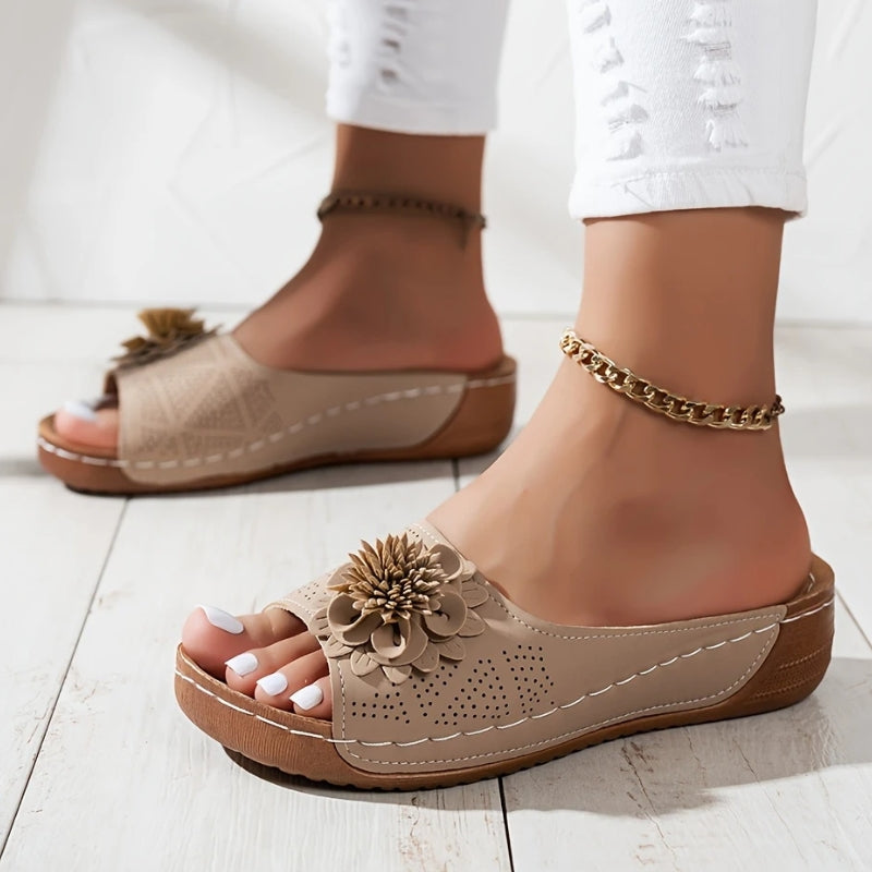 Supportive women's orthopedic wedge sandals with arch support, ideal for comfortable everyday footwear.