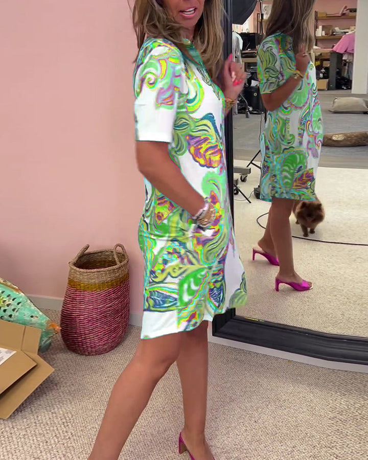 Women's Nadia floral print midi dress, comfortable & stylish, ideal for summer casual wear.