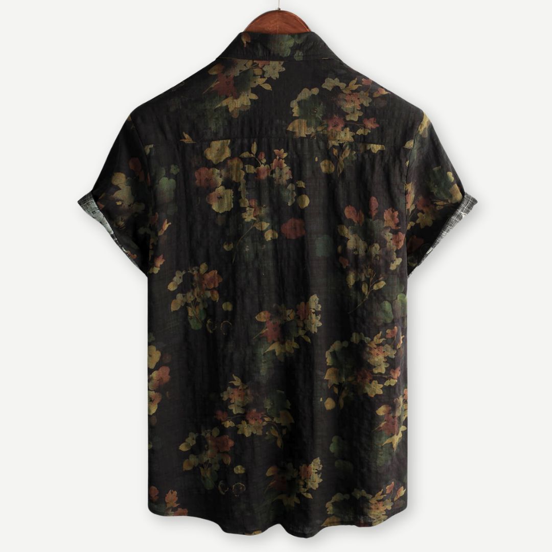 Comfortable men's relaxed fit floral shirt. Ideal for casual weekend outfits, summer vacations & warm weather.