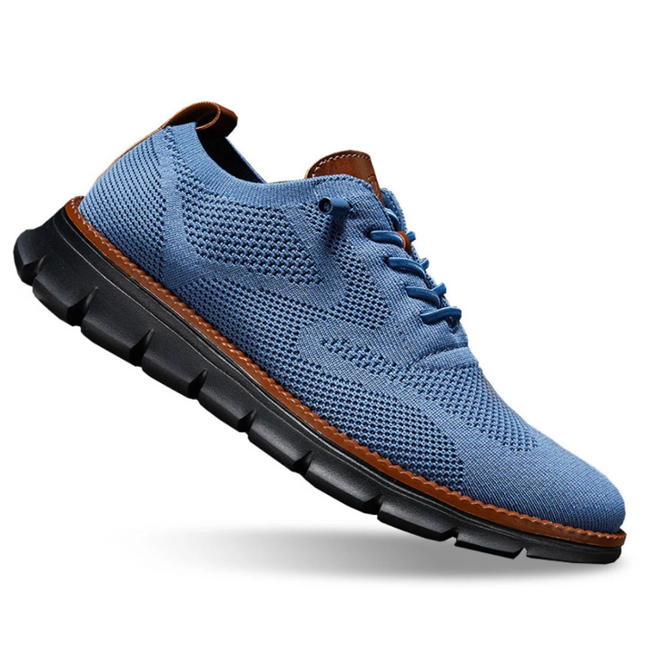 Active men's footwear, lightweight and roomy, providing arch support for daily walks.