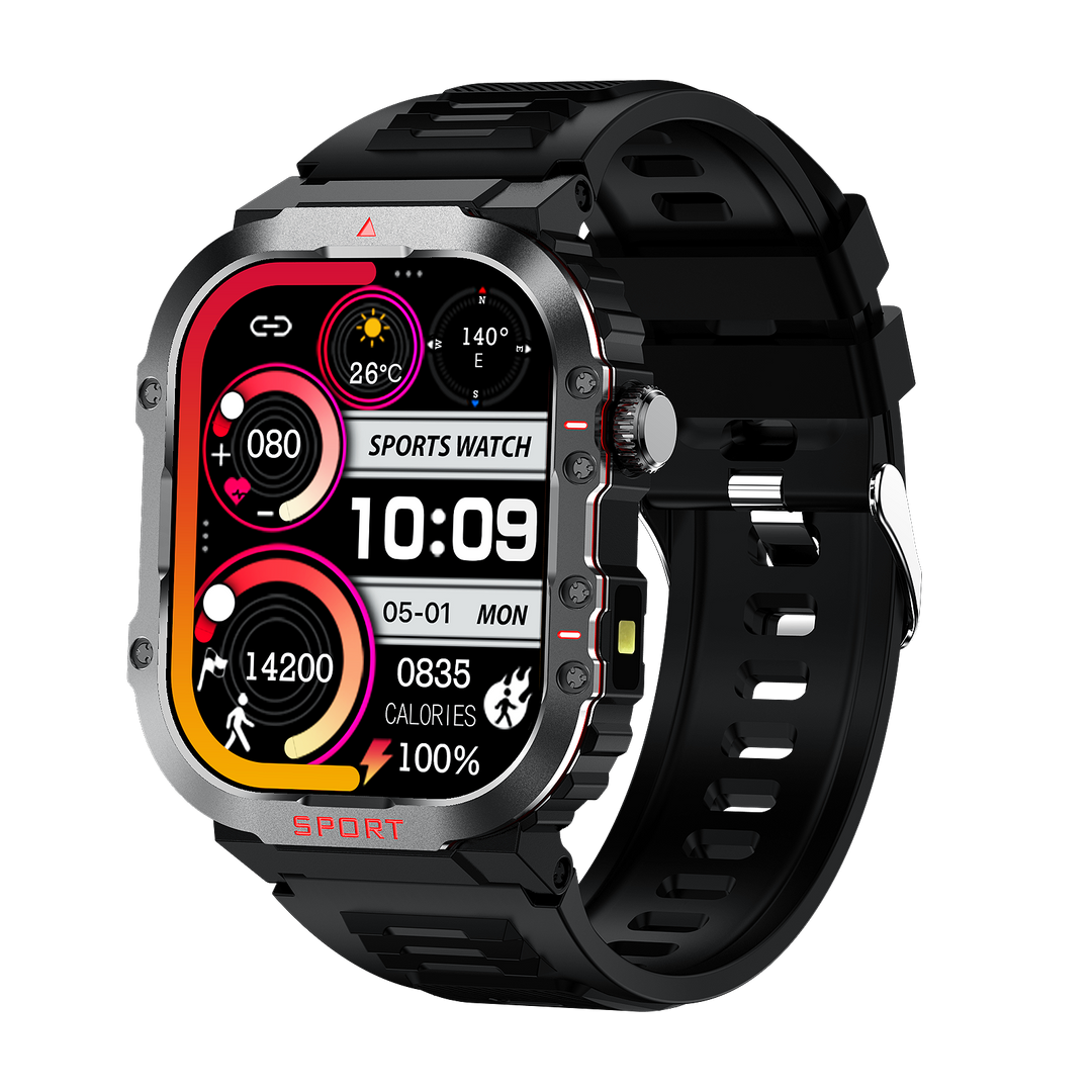 Sugar PRO 5 health monitor smartwatch, tracking blood sugar, fitness, and vital signs for wellness.