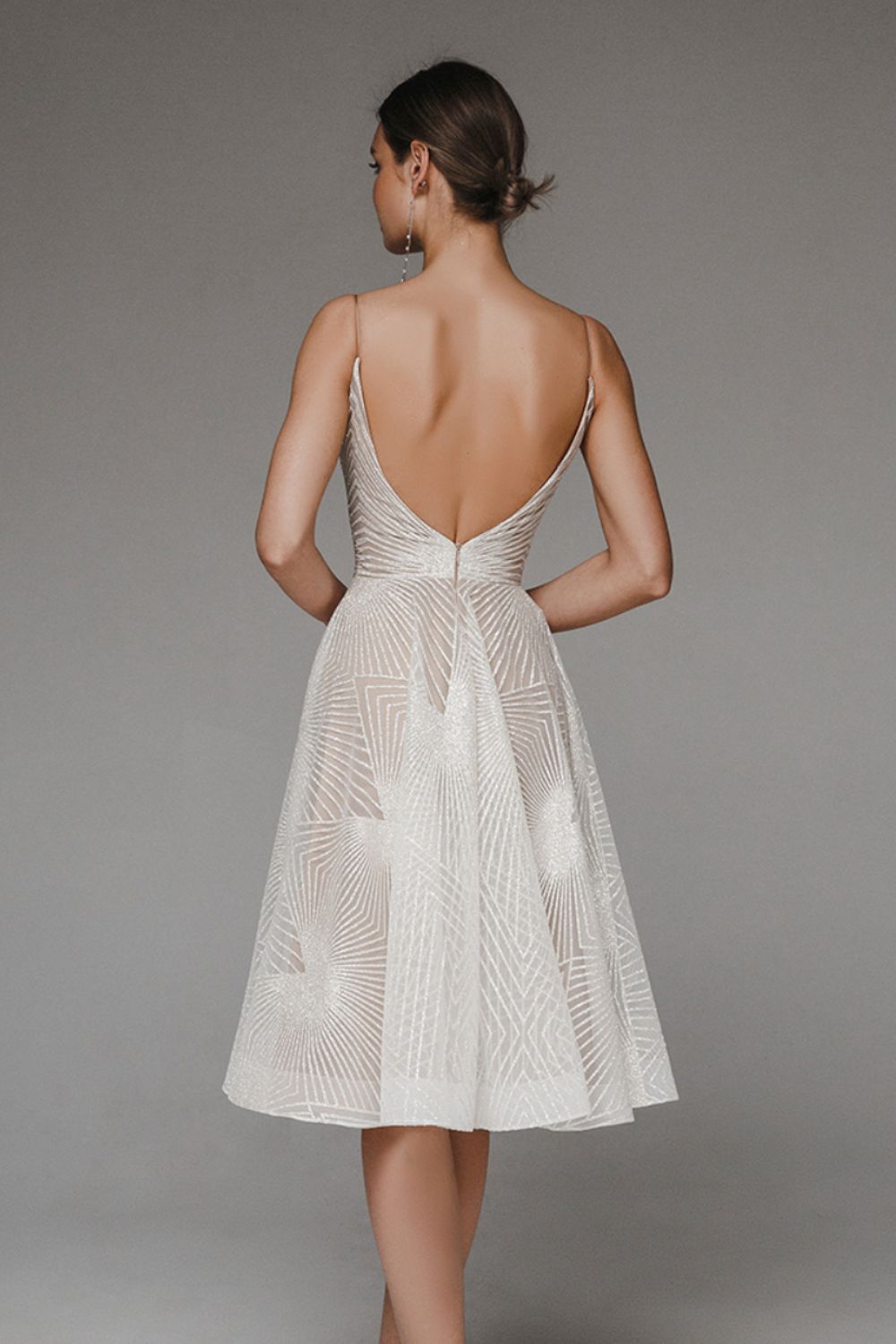 Stunning women's V-neck A-line maxi dress with elegant straps, perfect for glamorous evening parties.