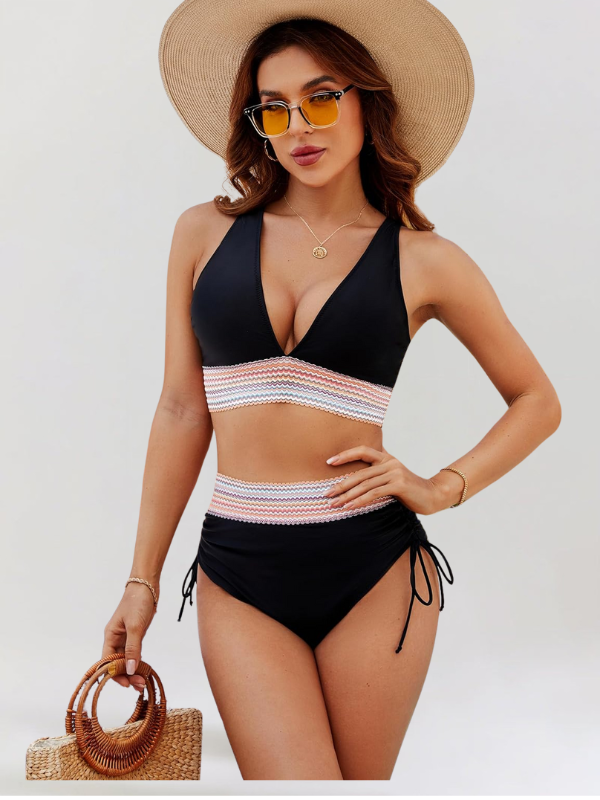 Stylish women's tummy control swimsuit, high-waisted for a comfortable and flattering fit.