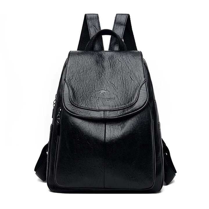 Premium leather anti-theft backpack for women, featuring secure compartments & adjustable straps.